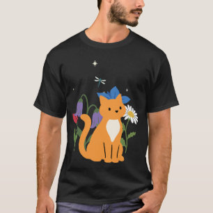 Cat Flowers Kids Pet Design T-Shirt