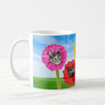 "Cat Flowers" LOL Funny Coffee Mug