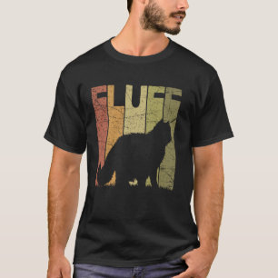 Cat Fluff Vintage Cat Lover Retro Cat Silhouette T-Shirt