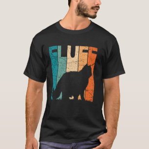 Cat Fluff Vintage Cat Lover Retro Cat Silhouette T-Shirt