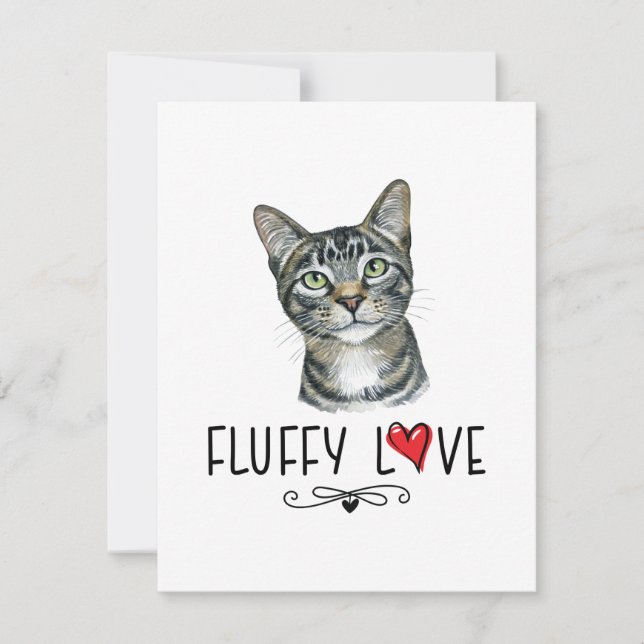 Cat Fluffy Love Kitty Meow Portrait  (Front)