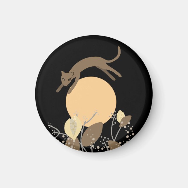 Cat flying over the moon 2 magnet (Front)
