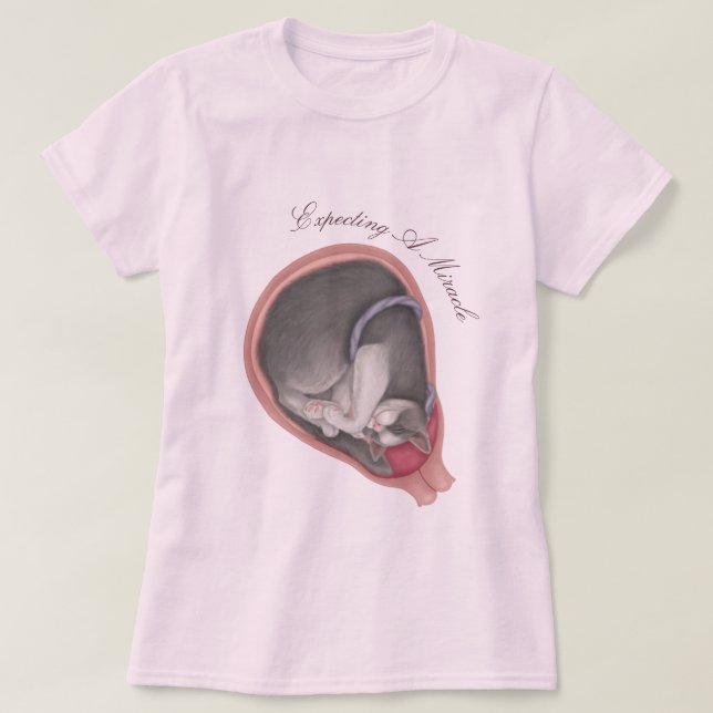Cat Foetus- Proud Mummy T-Shirt (Design Front)