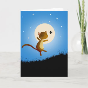cat follow your dreams - greeting card
