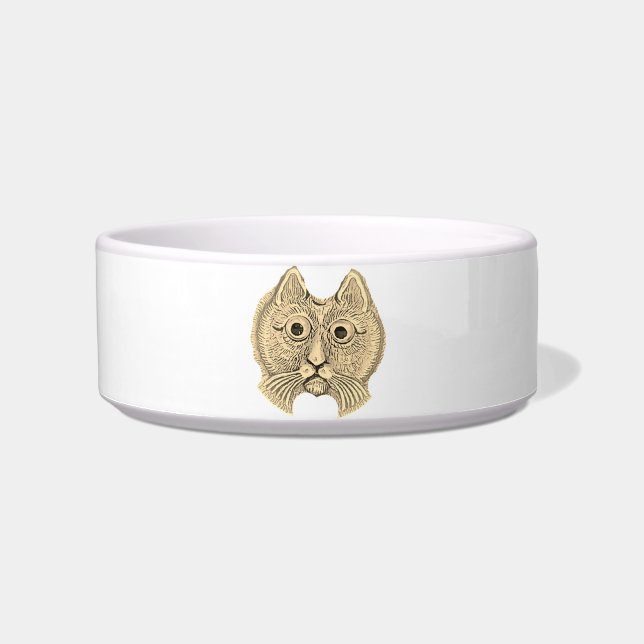 CAT FOOD BOWL CERAMIC STYLE DESIGN (Front)