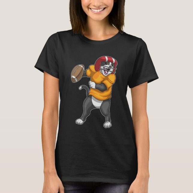 Cat Football Sports T-Shirt (Front)
