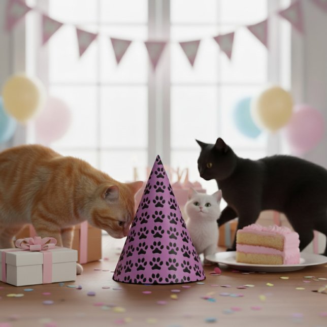 Cat Footprint Party Hat (Creator Uploaded)