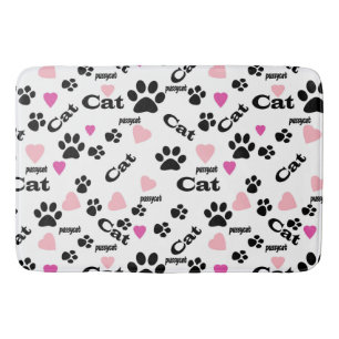 Cat footprints bath mat
