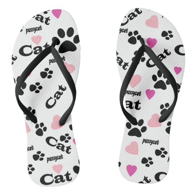 Cat footprints flip flops (Footbed)