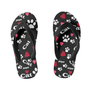 Cat footprints kid's flip flops