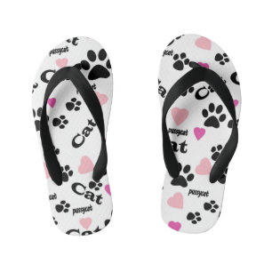 Cat footprints kid's flip flops