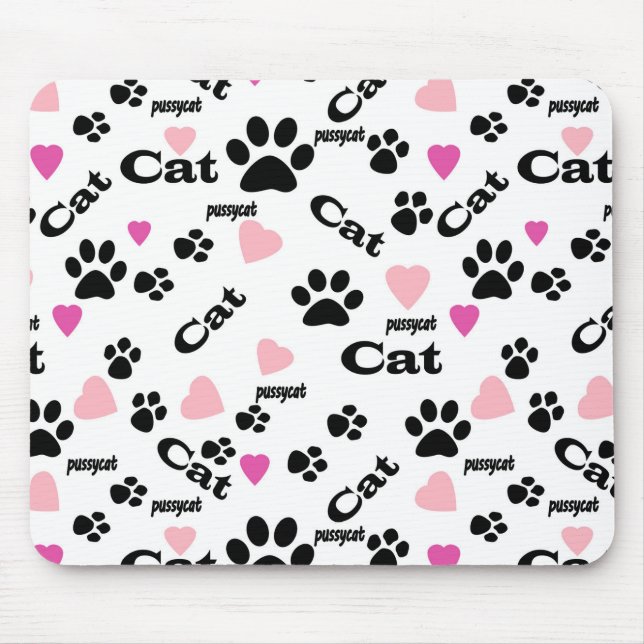 Cat footprints mouse mat (Front)