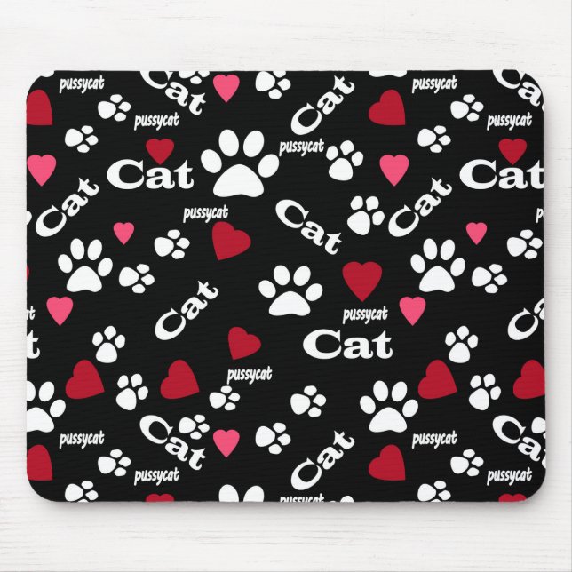 Cat footprints mouse mat (Front)
