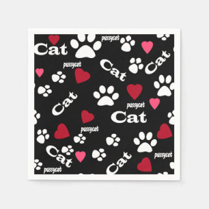 Cat footprints napkin