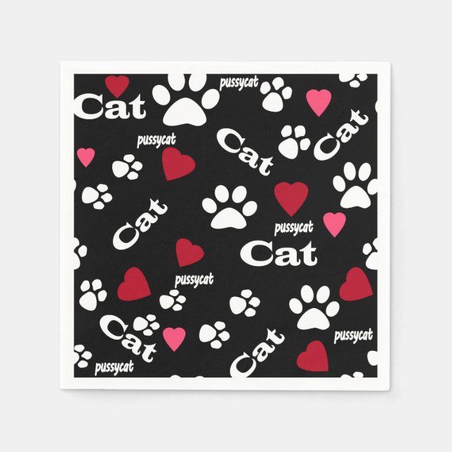 Cat footprints napkin (Front)