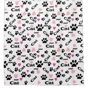Cat footprints shower curtain