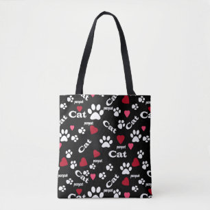 Cat footprints tote bag