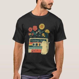 Cat for Girls Vintage Wildflower Soul Flowers T-Shirt