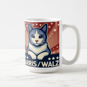 Cat for Harris/Walz Coffee Mug