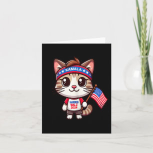 Cat For Kamala Funny Cat Harris Waltz 2024 Electio Card
