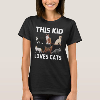 Cat For Kids Boys Cat  Cat Lady Kitty Cats Animal T-Shirt