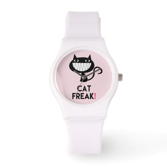 Cat Freak! Fun Pink Kids Watch (Front)
