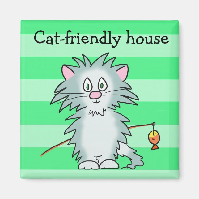 Cat-friendly house magnet (Front)