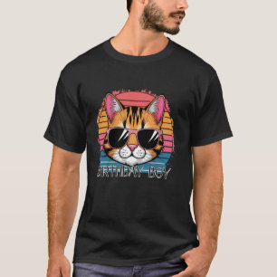 Cat Friendly Orange Tabby Sunset Sunglasses T-Shirt