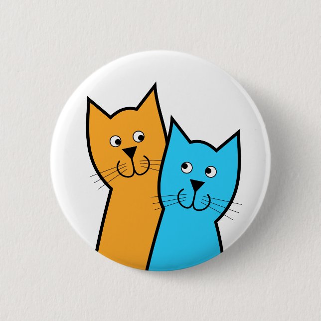 Cat Friends 6 Cm Round Badge (Front)