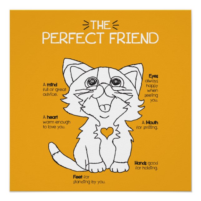 Cat Friends Art Kitten Best Friends Forever Art Poster (Front)