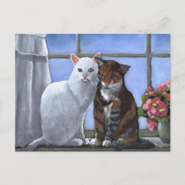 CAT FRIENDS: PASTEL ART POSTCARD (Front)