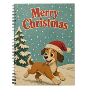 Cat Front Porch Animal Christmas Notebook