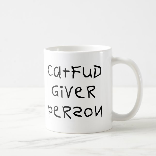 Cat Fud Giver Person Coffee Mug (Right)