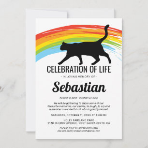 Cat Funeral Memorial Rainbow Bridge Invitation