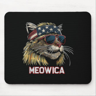 Cat - Funny 4th of July American Flag Mothers Day Mouse Mat
