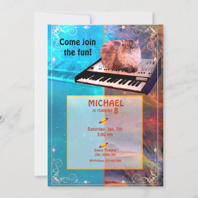 cat Funny Birthday Invitation (Front)