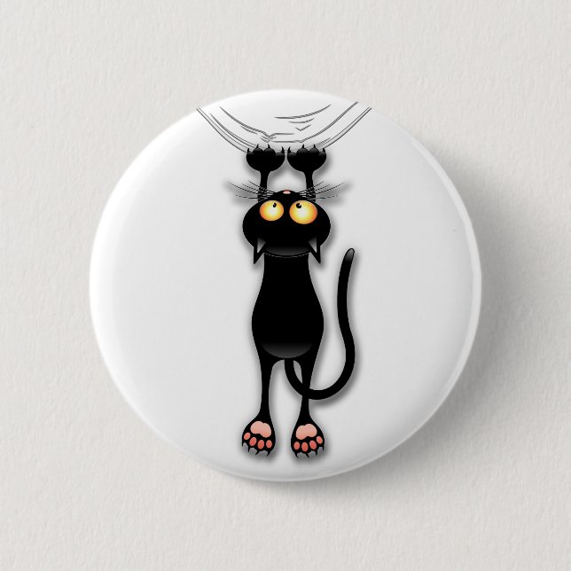 Cat funny Character Scratching Fabric 6 Cm Round Badge (Front)