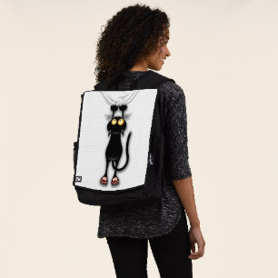 Cat funny Character Scratching Fabric Backpack
