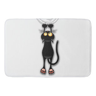 Cat funny Character Scratching Fabric Bath Mat
