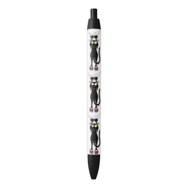 Cat funny Character Scratching Fabric Black Ink Pen (Front Vertical)