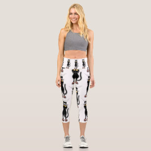 Cat funny Character Scratching Fabric Capri Leggings