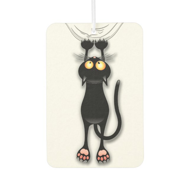 Cat funny Character Scratching Fabric Car Air Freshener (Front)