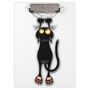 Cat funny Character Scratching Fabric Clipboard