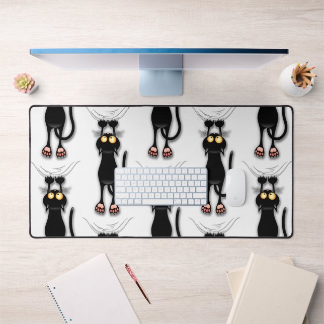 Cat funny Character Scratching Fabric Desk Mat (Office 1)