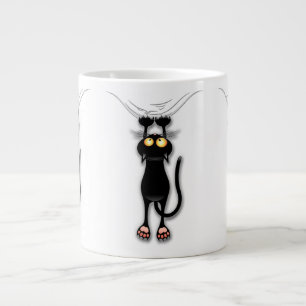 Cat funny Character Scratching Fabric Large Coffee Mug