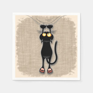Cat funny Character Scratching Fabric Napkin