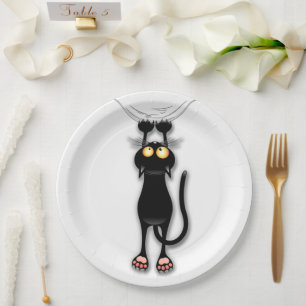 Cat funny Character Scratching Fabric Paper Plate
