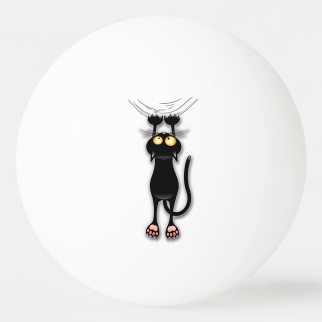 Cat funny Character Scratching Fabric Ping Pong Ball (Front)