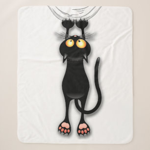 Cat funny Character Scratching Fabric Sherpa Blanket