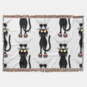 Cat funny Character Scratching Fabric Throw Blanket